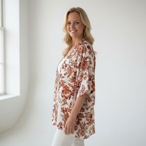 Floral Print Kimono – One Size